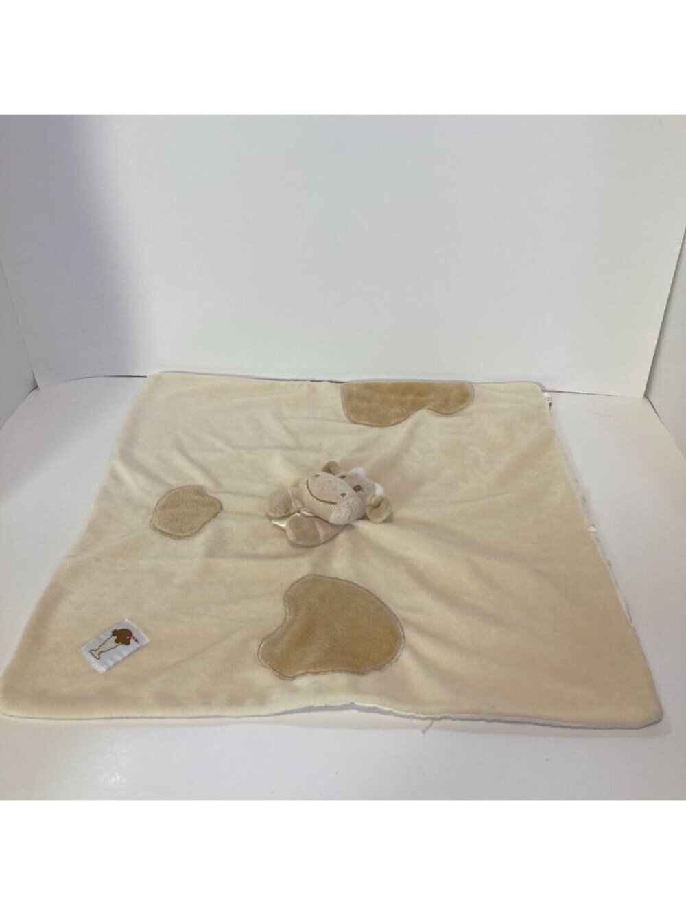 Blankets and Beyond Cow Giraffe Tan Cream Lovey Security Blanket Baby Plush